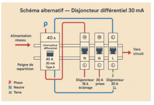 Schema Branchement Disjoncteur Differentiel Triphasenull
