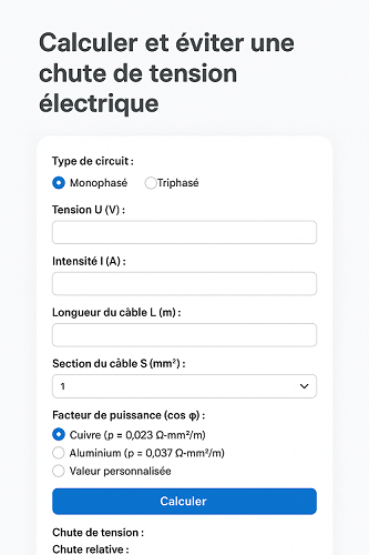 chute de tension électrique