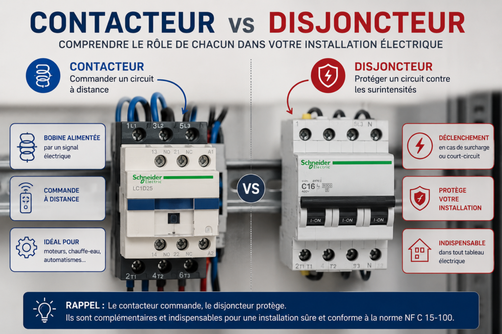 différence entre contacteur et disjoncteur